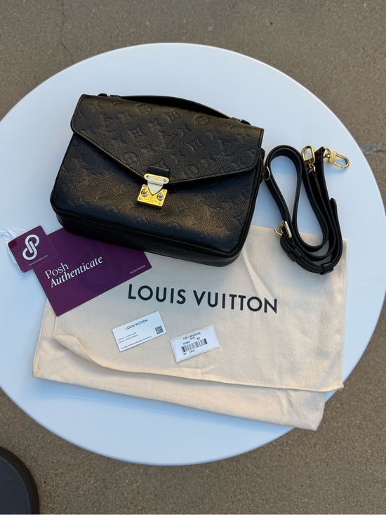 Louis Vuitton Handbags - Louis Vuitton Black Monogram Empreinte Pochette with Gold Hardware